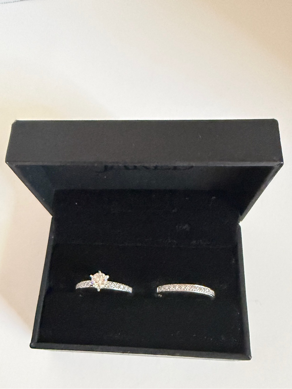 0.51 CT Round Brilliant Engagement Ring with Matching Band In White Gold.